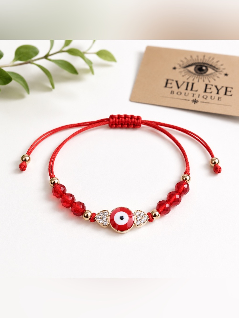 🧿❤️Evil Eye Red Beaded Adjustable Bracelet -